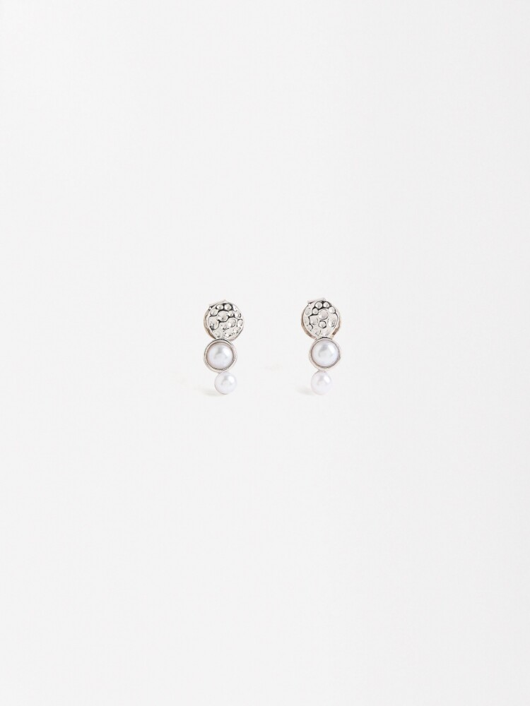 Pendientes Con Perlas - Plata De Ley 925 plateado