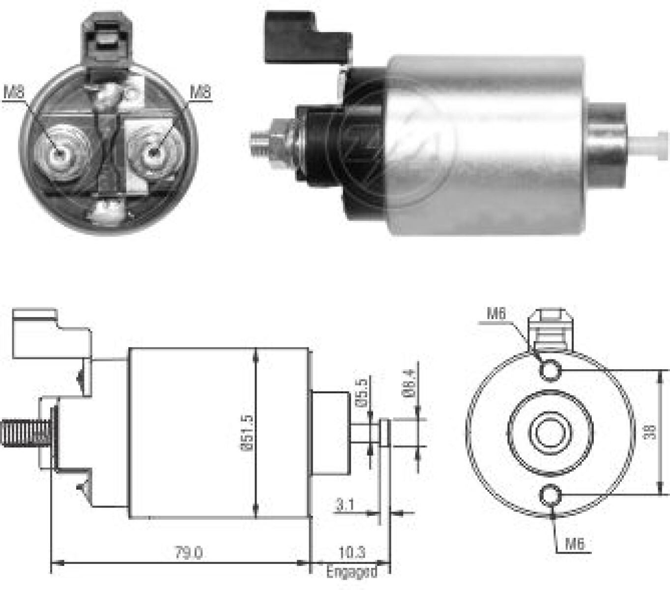 AUTOMATICO DE ARRANQUE LIFAN 320 FOISON X60 MOTOR LBF479Q 12V MITSUBISHI ZM 