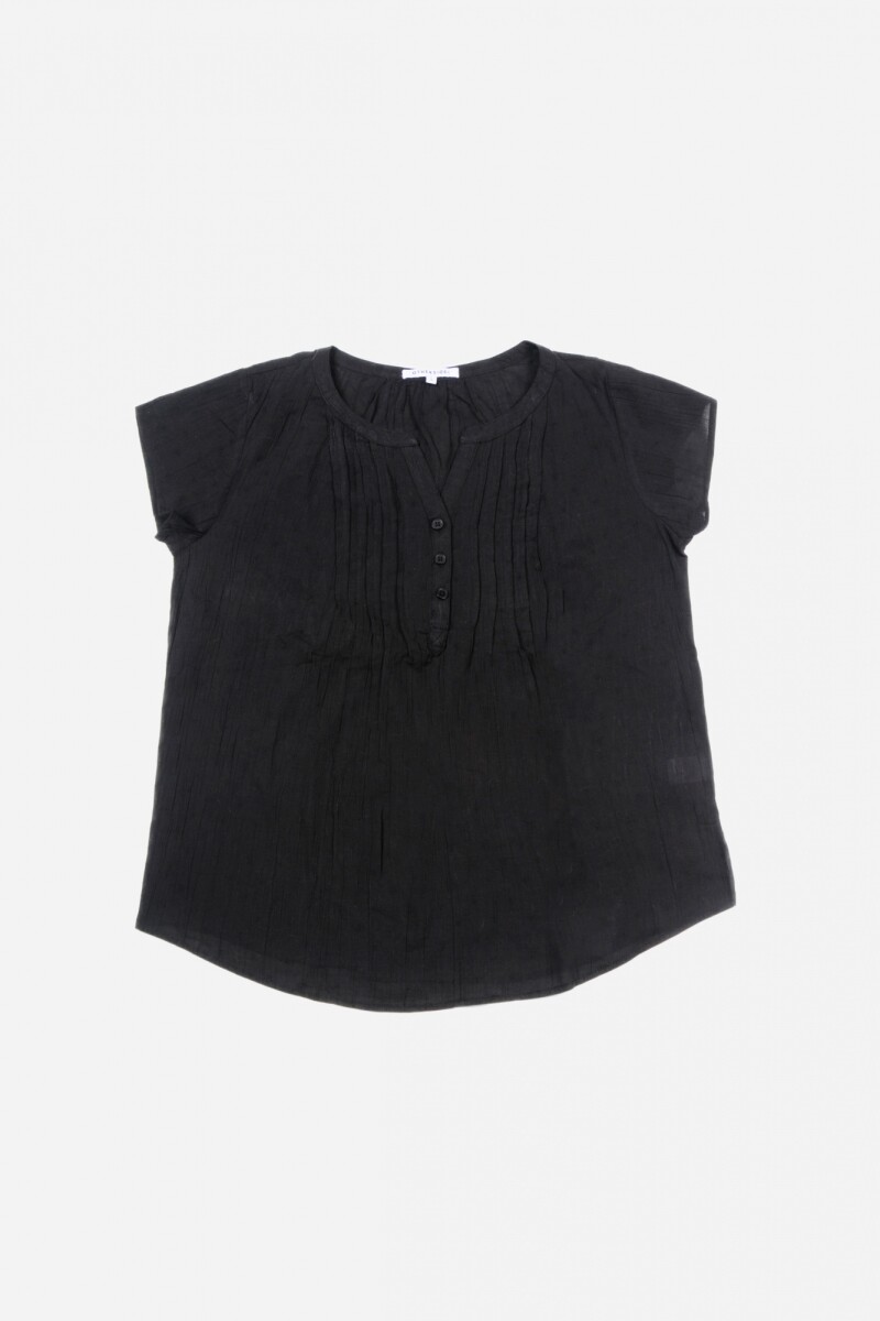 Blusa manga corta NEGRO