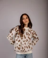 Buzo Print blanco con beige