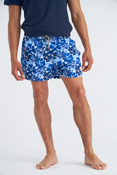Short cl�sico Henry Azul floreado
