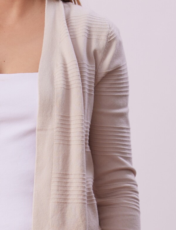 Cardigan Det Ribs BEIGE