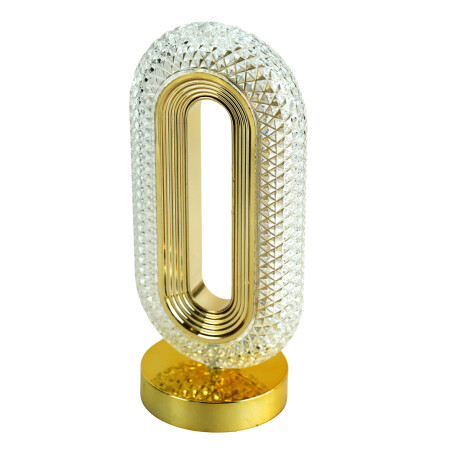 LAMPARA LED OVAL 26CM ALTO BASE PLASTICO 10CM DIAM DORADA USB LAMPARA LED OVAL 26CM ALTO BASE PLASTICO 10CM DIAM DORADA USB