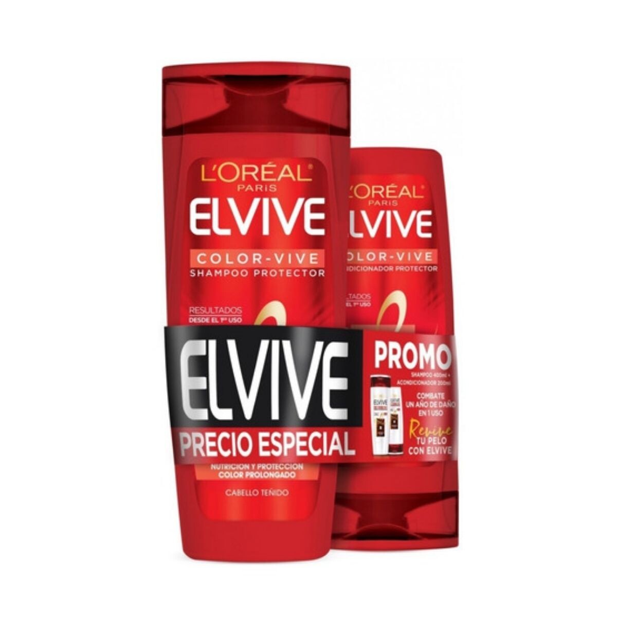 Shampoo L'Oréal Elvive Color - Pack Ahorro 400 ML + AC 200 ML 