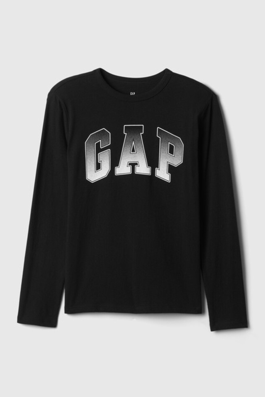 Remera Logo Gap Manga Larga Niño Black 1