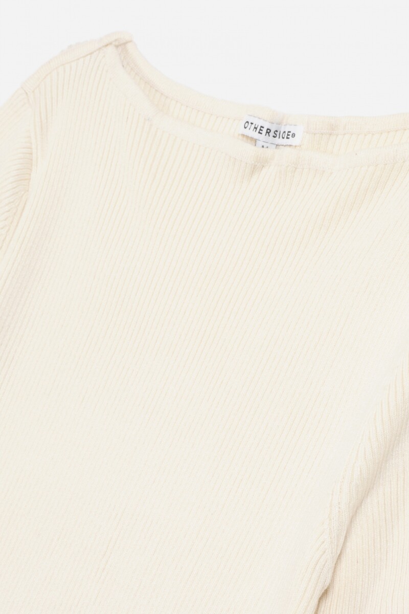 Sweater cuello bote BLANCO