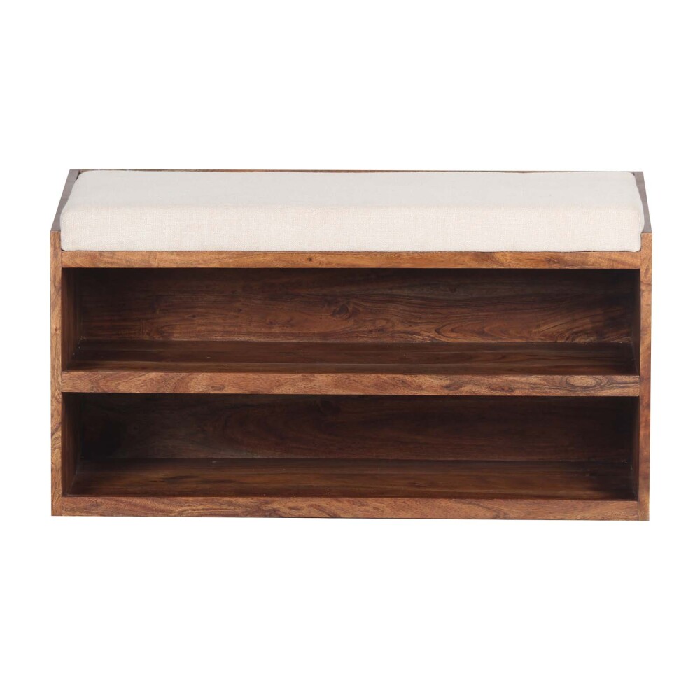 BANCO RECIBIDOR MADERA-Y-TELA MARRON FENG CASTAÑO