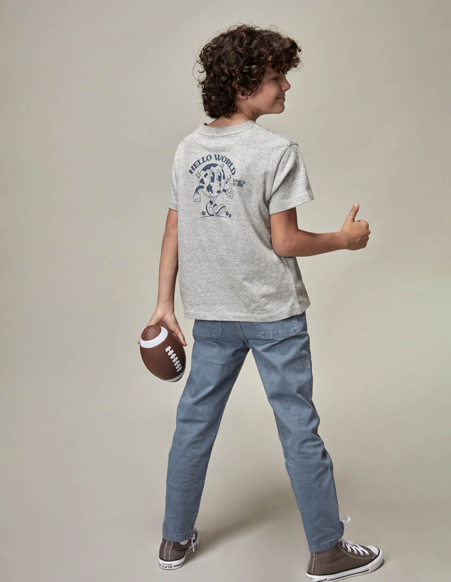 Camiseta Print - Gris Medio Melange 