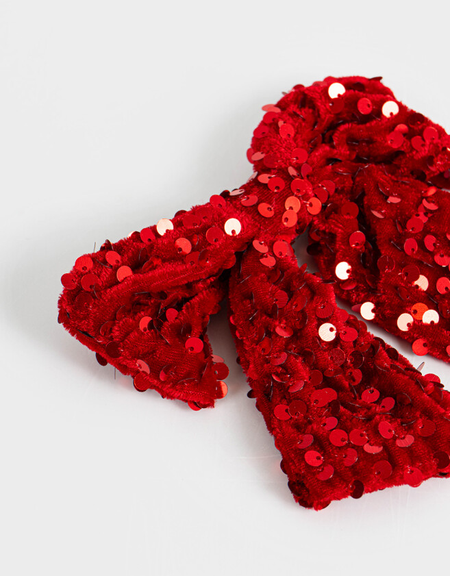 Hebillas Francesas Navidad Hebilla Francesa Con Moño - Rojo Medio