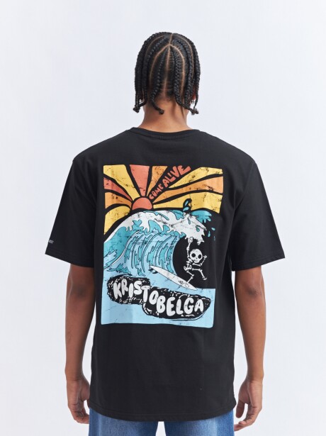 REMERA SURF NEGRO