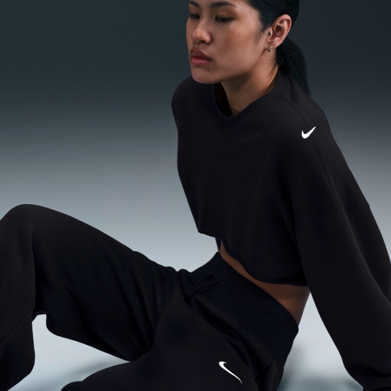 Pantalón Largo Nike Sportswear Phnx Fleece Hr Wide de Mujer Negro