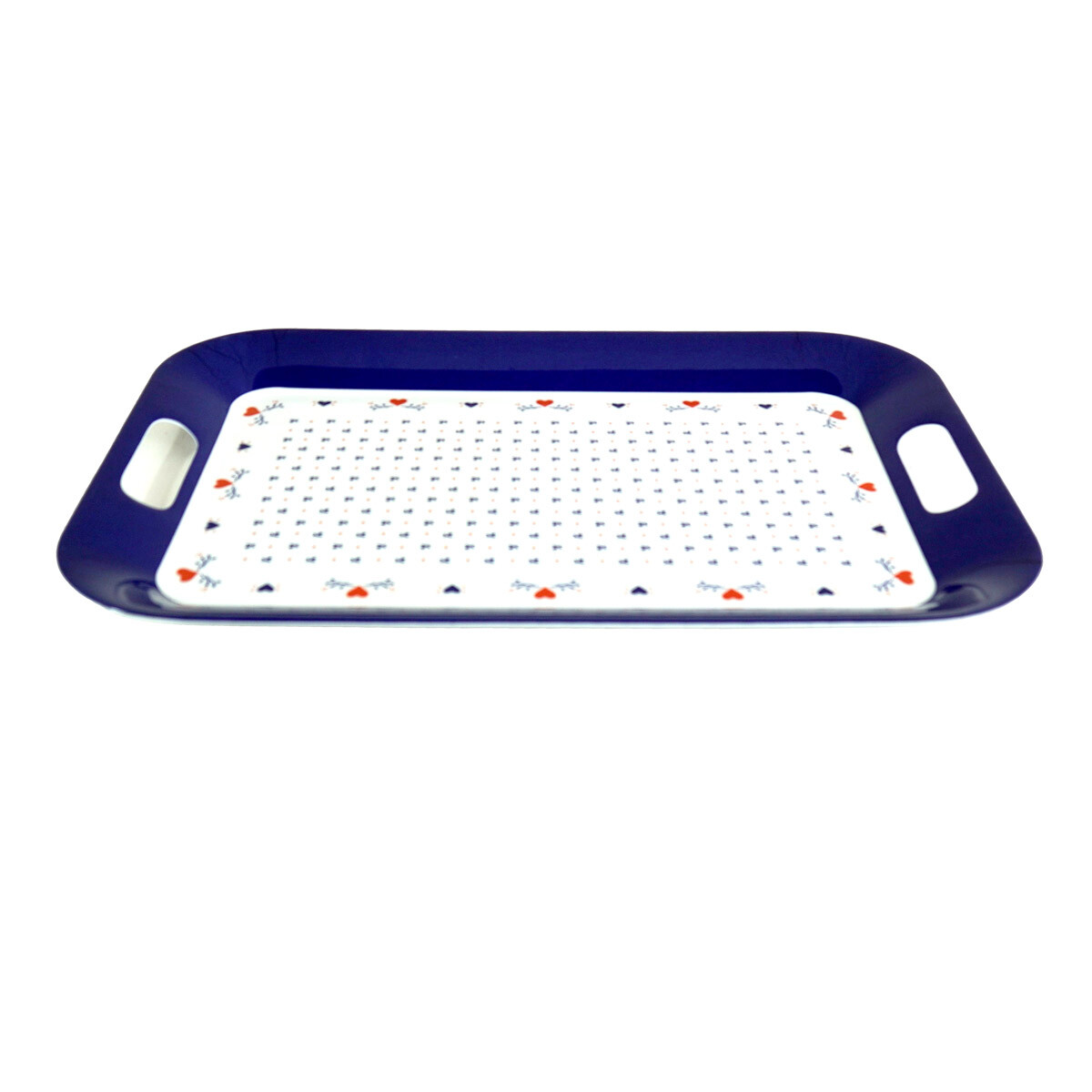 BANDEJA RECTANGULAR MELAMINA LINEA CORAZON 42X29.8X2.5CM 