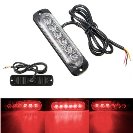 FARO LED - BARRAL ROJO 6 LED 12V 24V 125X28.2MM - FARO LED - BARRAL ROJO 6 LED 12V 24V 125X28.2MM -