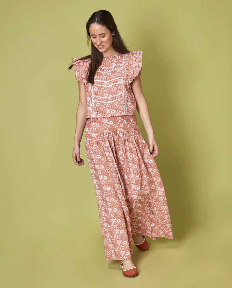 Falda Flor India - Gris 