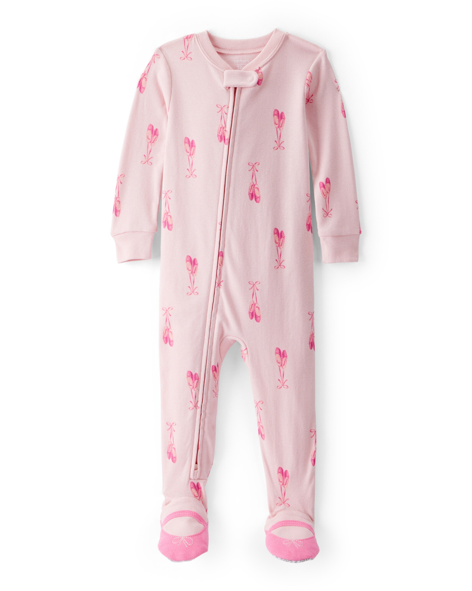 Pijama una pieza de algodón, con pie, diseño ballet Sin color