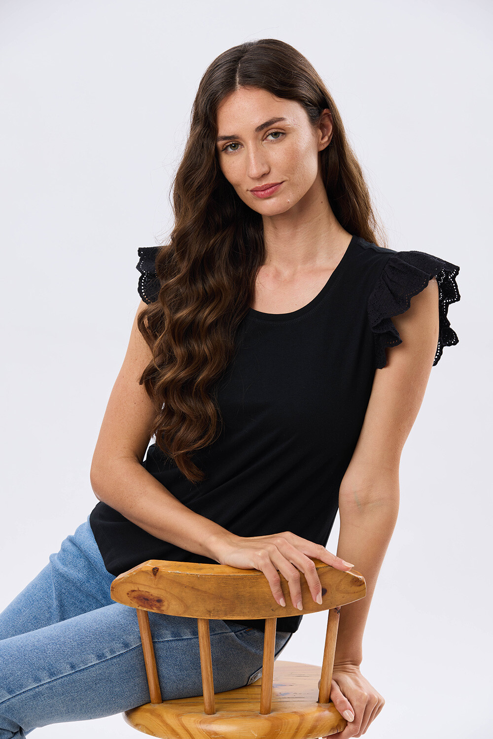REMERA LISA DE ALGODÓN Negro