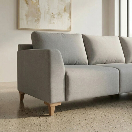 Rinconera Gino - Tela Microfibra - Chaise derecho TC1009 (Plata)