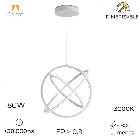 Colgante Led Diseño Átomo tres aros 80W Dimerizable Colgante Led Diseño Átomo tres aros 80W Dimerizable