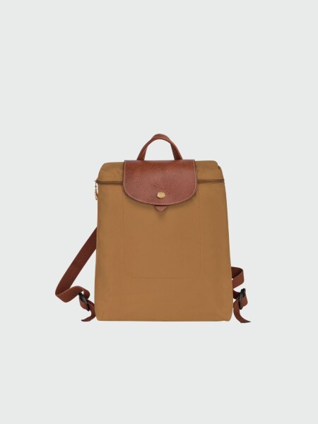 Longchamp -Mochila Longchamp plegable de nylon con cierre, Le pliage M Beige