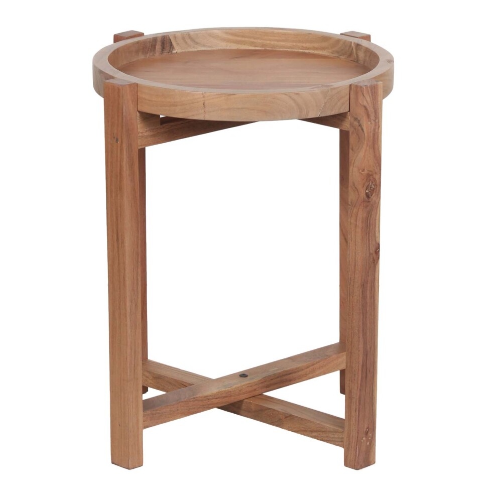 MESA AUXILIAR MADERA MARRON BANDEJA CASTAÑO