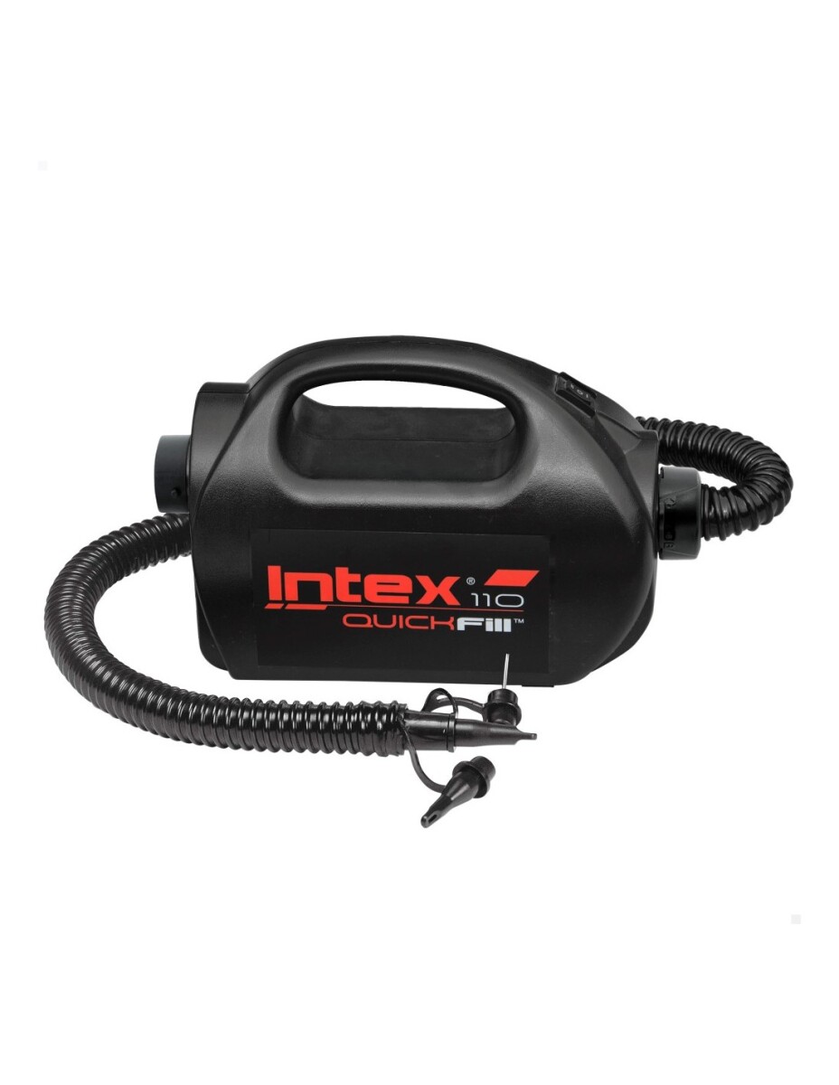 INTEX INFLADOR ELÉCTRICO 12V&220V ALTA PRESIÓN +3 BOQUILLAS ADAPTADORAS C/AGUJA 