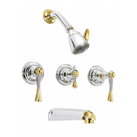 DUCHA DE EMPOTRAR BIMANDO CROMO ORO BRILLO PARA BAÑO BERNA CROMO