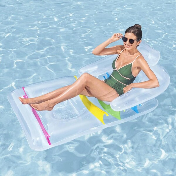 Colchoneta Sillon Sofá Flotador Inflable Bestway Respaldo Variante Color Blanco