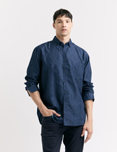 012668 CAMISA HARRINGTON LABEL Azul Osc/natural