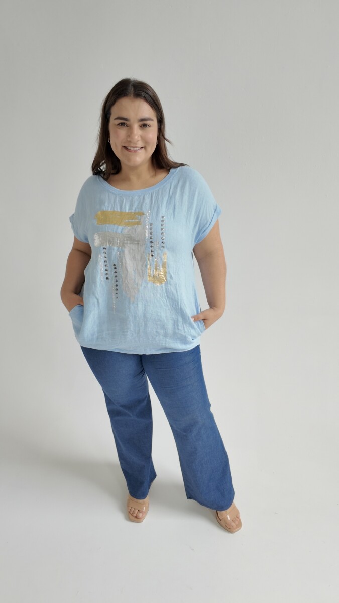 Remera Estela - Celeste 