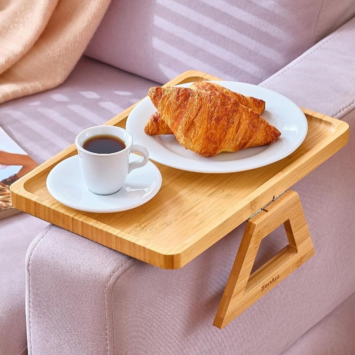 Bandeja soporte posa vasos para sillon de bambú 
