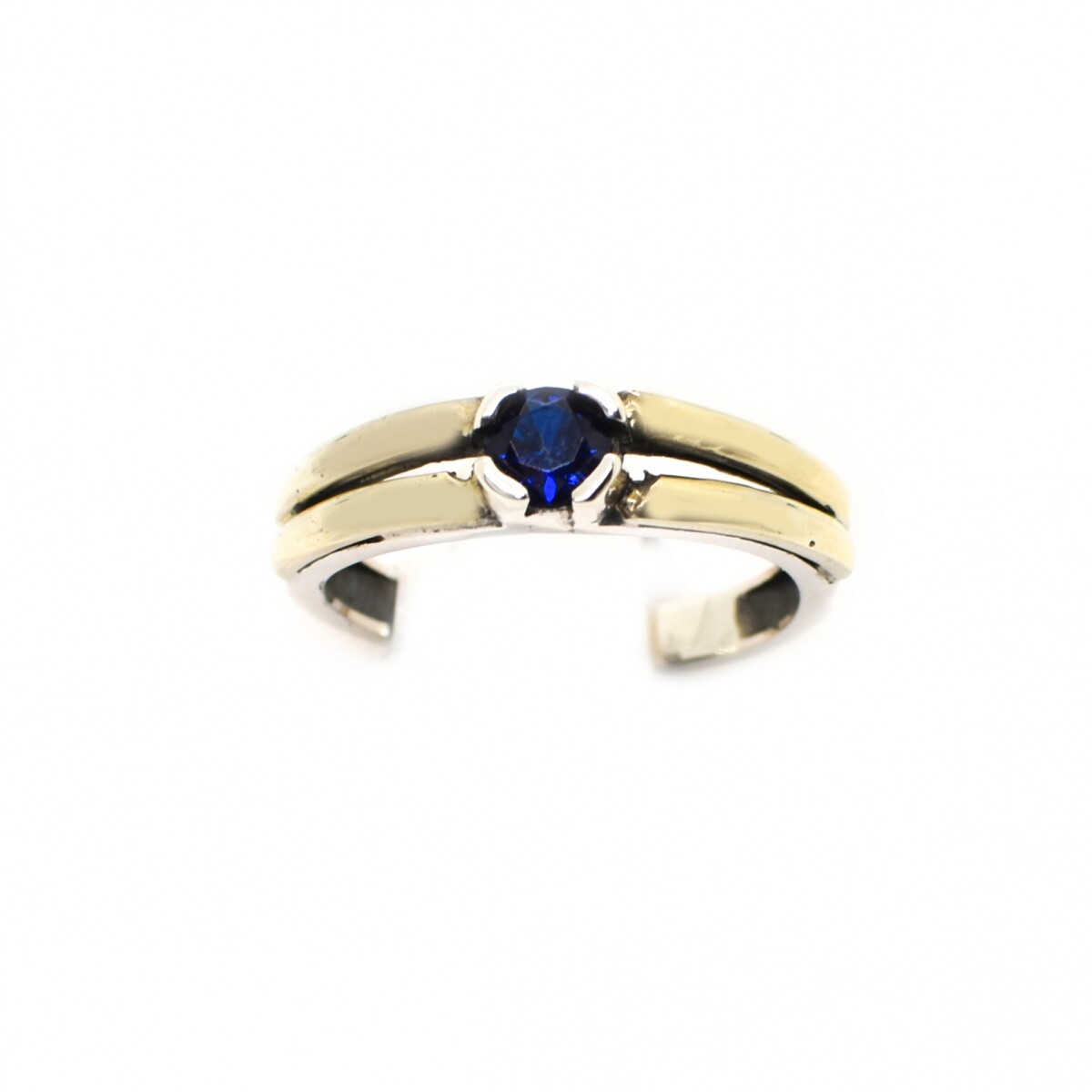 Anillo en Oro y Plata 925 con Zirconia de Color 