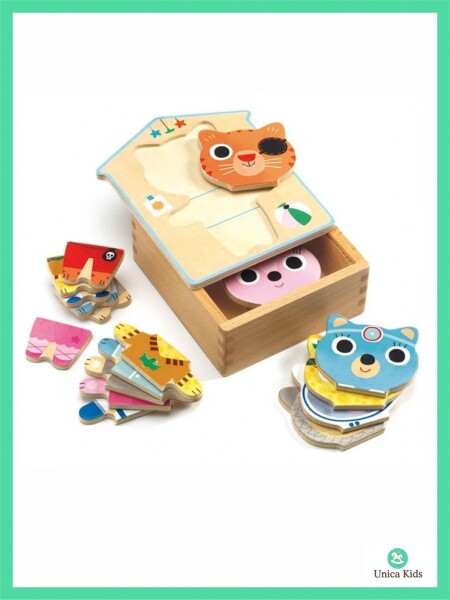 PUZZLE DE MADERA DRESSUP MIX DJECO UNICO