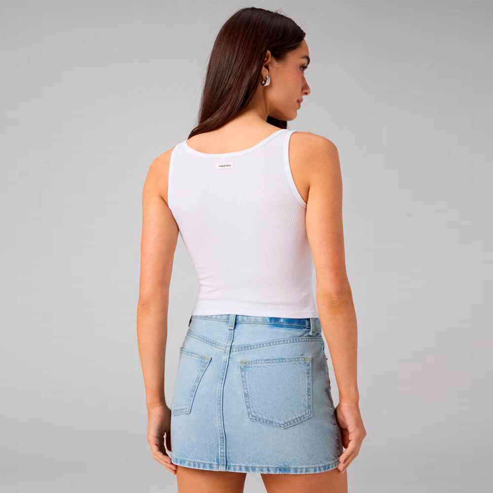 Bividi Modal Rib Cropped Bividi Mujer Classic White