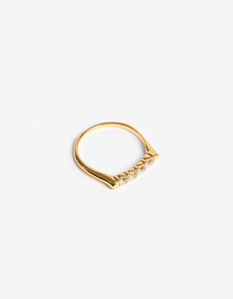 Anillos Chicos Strass Anillo De Acero Con Cubic Exclusive Edition - Dorado