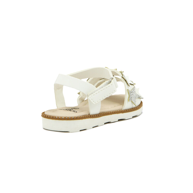 Sandalias Niñas Angus Dos Tiras Con Estrellas Blanco