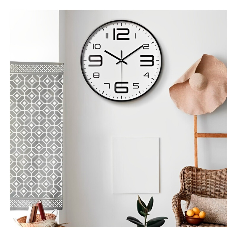 Reloj de pared 25 cm NEGRO