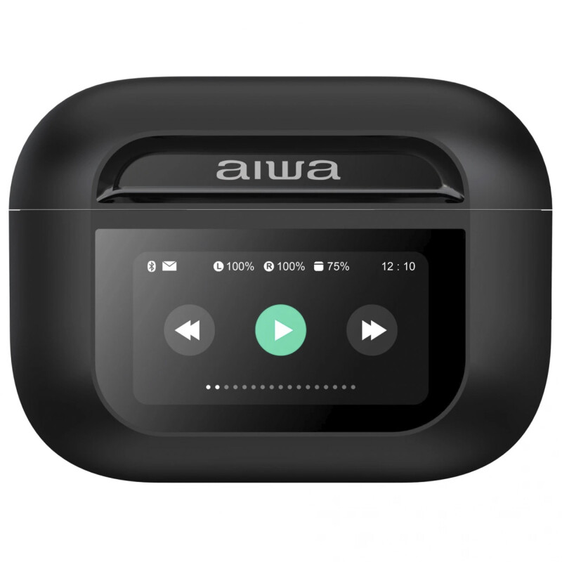 Auriculares Bluetooth con Estuche y Pantalla Aiwa AWTWSGPRO Black