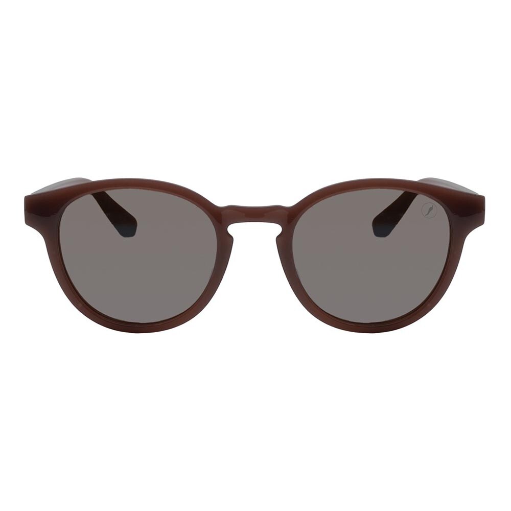 Lentes de sol De Policarbonato Redondo Flap Marrón/Beis