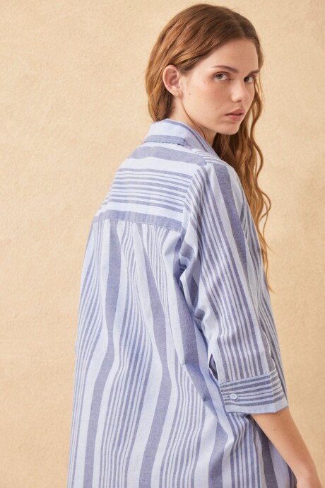 VESTIDO CAMISERO SAILOR CELESTE