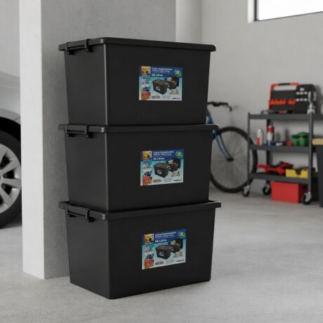 Set x3 Caja Organizadora 56 Lts NEGRO