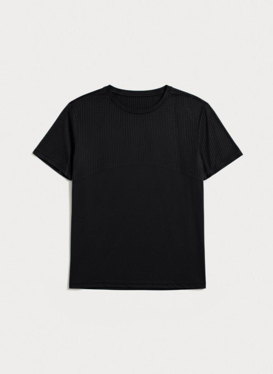 CAMISETA DEPORTIVA TEXTURIZADA - NEGRO 