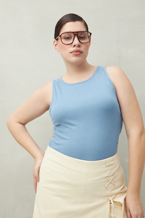 TOP MINERVA Azul Melange