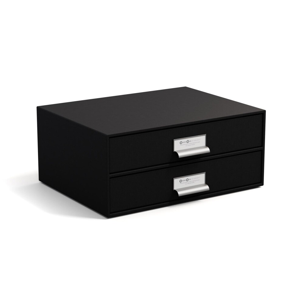 ORG ESCRITORIO 2 CAJONES PAPEL NEGRO BIRGER