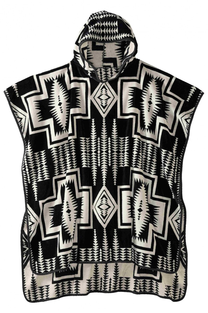 Toalla con capucha en Jacquard Negro