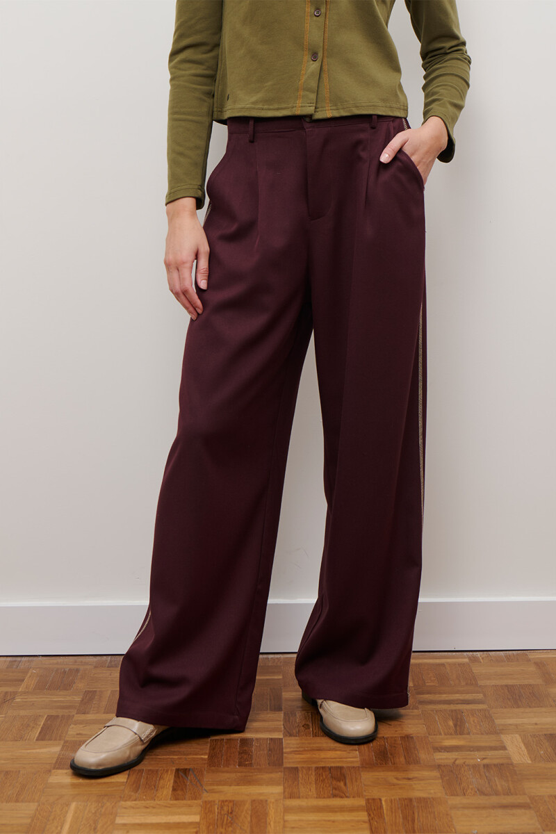 PANTALON JEAN TEXTIL BURDEOS