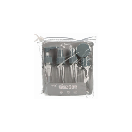 Set de frasquitos para viaje en estuche Gris