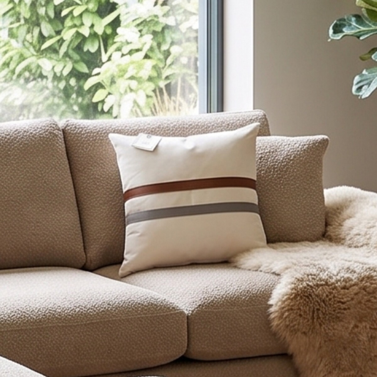Almohadon I 50x50 - Tostado Y Gris - Pilar 