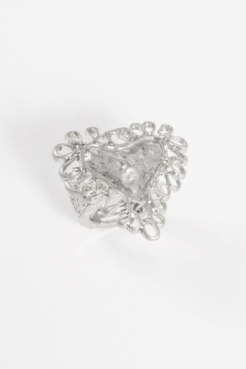 Anillo ajustable cora antique plateado