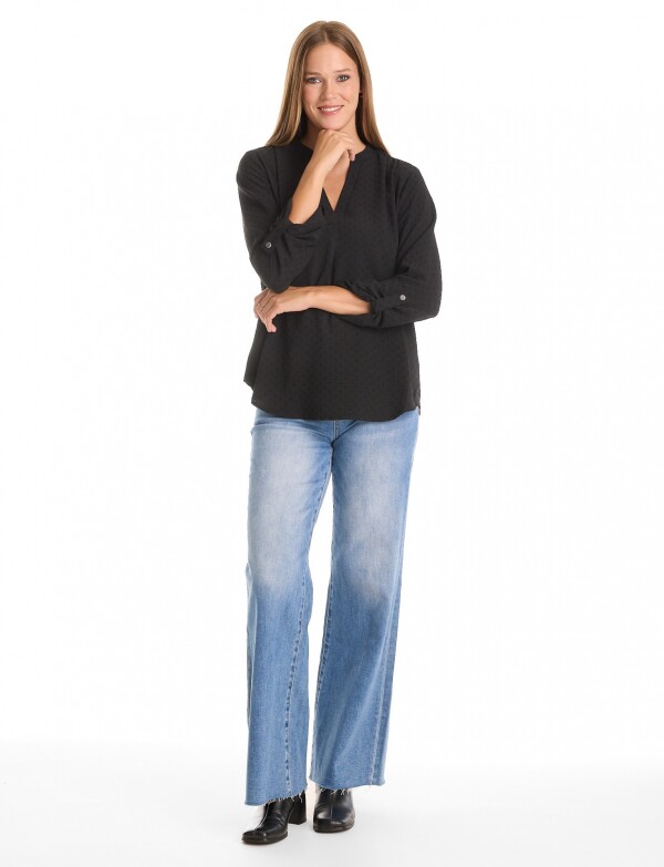Blusa Escote V NEGRO