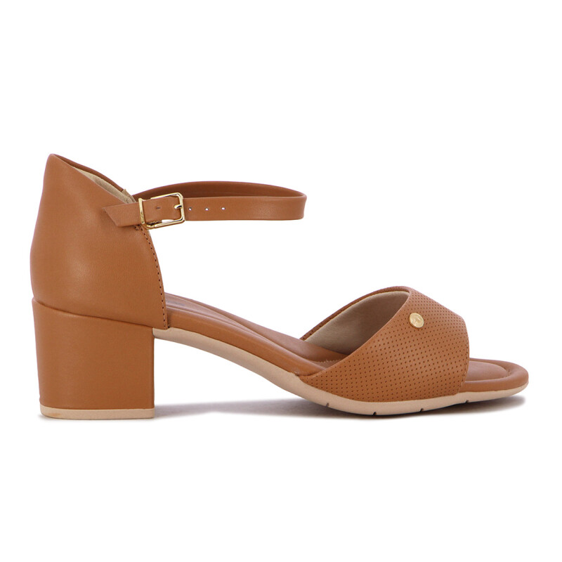 Sandalia Mujer Comfortflex Tira Ancha Con Pulsera Camel